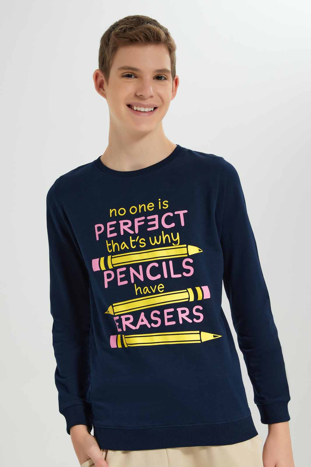 Redtag-Navy-Perfect-Sweat-Tee-BSR-Sweatshirts,-Category:Sweatshirts,-Colour:Navy,-Deals:New-In,-Filter:Senior-Boys-(8-to-14-Yrs),-New-In-BSR-APL,-Non-Sale,-Section:Boys-(0-to-14Yrs),-TBL,-W22B-Senior-Boys-9 to 14 Years