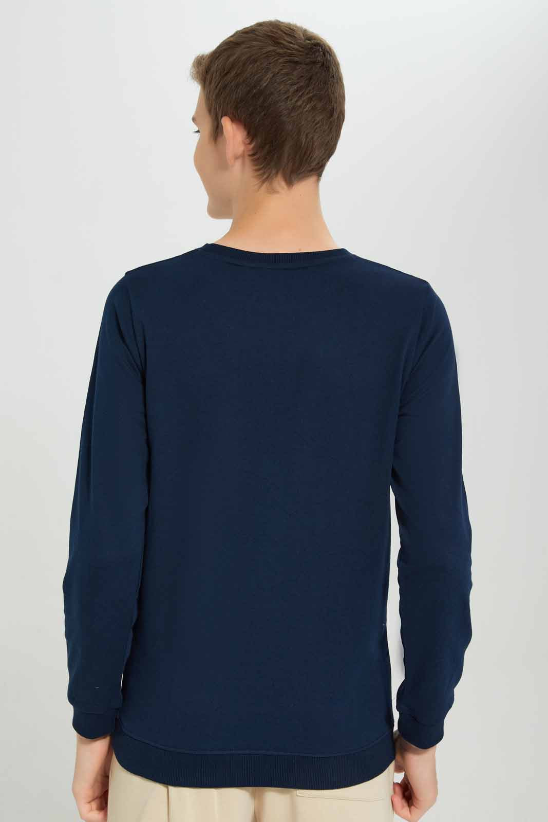 Redtag-Navy-Perfect-Sweat-Tee-BSR-Sweatshirts,-Category:Sweatshirts,-Colour:Navy,-Deals:New-In,-Filter:Senior-Boys-(8-to-14-Yrs),-New-In-BSR-APL,-Non-Sale,-Section:Boys-(0-to-14Yrs),-TBL,-W22B-Senior-Boys-9 to 14 Years