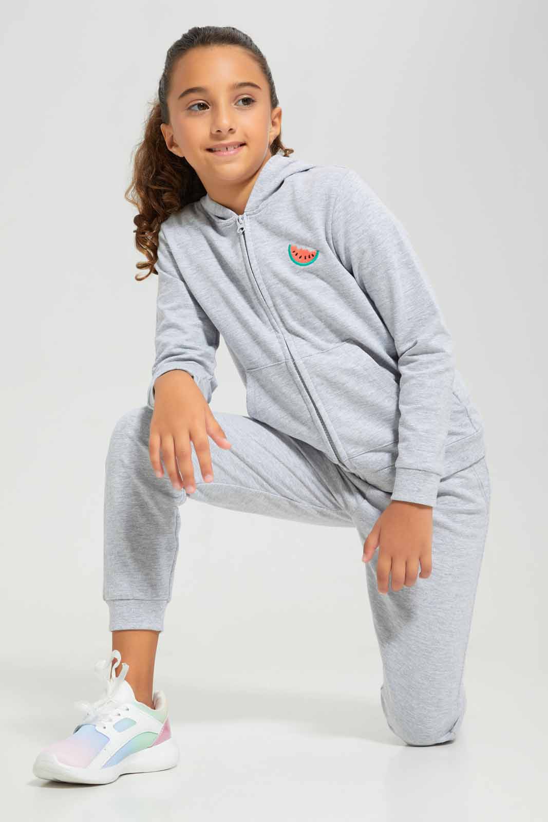 Redtag-Hooded-Zip-Through---Pink-Category:Sweatshirts,-Colour:Grey,-Deals:New-In,-Filter:Girls-(2-to-8-Yrs),-GIR-Sweatshirts,-New-In-GIR-APL,-Non-Sale,-Section:Girls-(0-to-14Yrs),-TBL,-W22B-Girls-2 to 8 Years