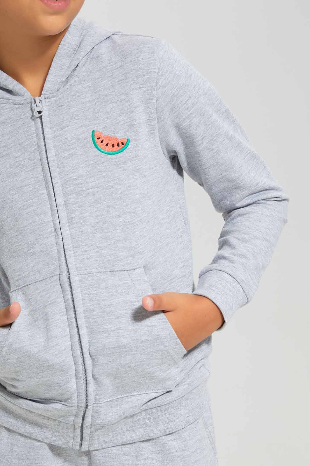 Redtag-Hooded-Zip-Through---Pink-Category:Sweatshirts,-Colour:Grey,-Deals:New-In,-Filter:Girls-(2-to-8-Yrs),-GIR-Sweatshirts,-New-In-GIR-APL,-Non-Sale,-Section:Girls-(0-to-14Yrs),-TBL,-W22B-Girls-2 to 8 Years