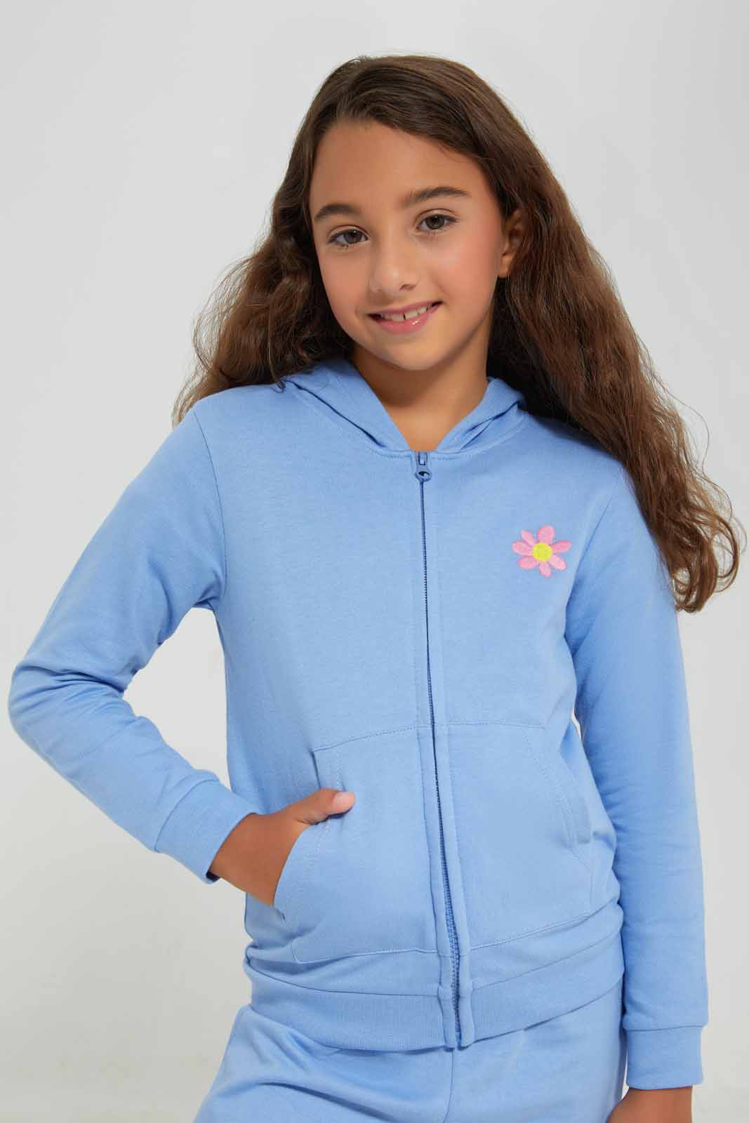 Redtag-Hooded-Zip-Through---Mustard-Category:Sweatshirts,-Colour:Charcoal,-Deals:New-In,-Filter:Girls-(2-to-8-Yrs),-GIR-Sweatshirts,-New-In-GIR-APL,-Non-Sale,-Section:Girls-(0-to-14Yrs),-TBL,-W22B-Girls-2 to 8 Years