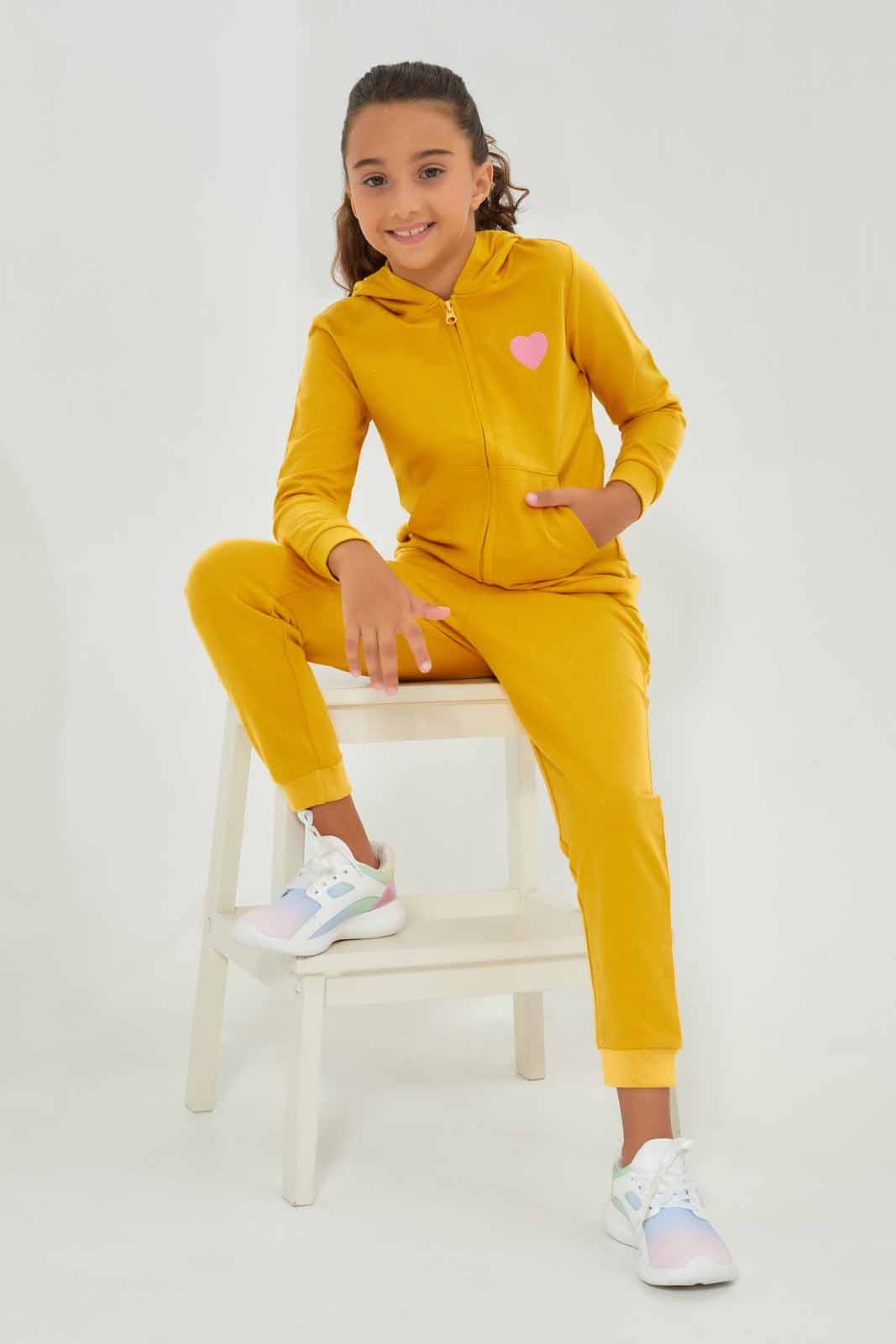 Redtag-Hooded-Zip-Through---Cream-Category:Sweatshirts,-Colour:Fuchsia,-Deals:New-In,-Filter:Girls-(2-to-8-Yrs),-GIR-Sweatshirts,-New-In-GIR-APL,-Non-Sale,-Section:Girls-(0-to-14Yrs),-TBL,-W22B-Girls-2 to 8 Years