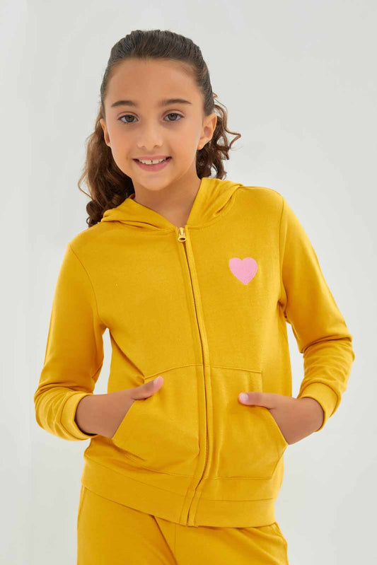 Redtag-Hooded-Zip-Through---Cream-Category:Sweatshirts,-Colour:Fuchsia,-Deals:New-In,-Filter:Girls-(2-to-8-Yrs),-GIR-Sweatshirts,-New-In-GIR-APL,-Non-Sale,-Section:Girls-(0-to-14Yrs),-TBL,-W22B-Girls-2 to 8 Years