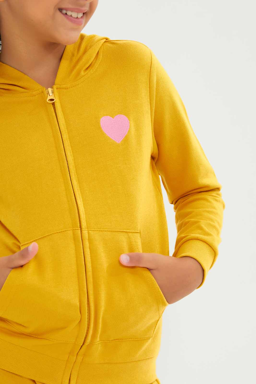 Redtag-Hooded-Zip-Through---Cream-Category:Sweatshirts,-Colour:Fuchsia,-Deals:New-In,-Filter:Girls-(2-to-8-Yrs),-GIR-Sweatshirts,-New-In-GIR-APL,-Non-Sale,-Section:Girls-(0-to-14Yrs),-TBL,-W22B-Girls-2 to 8 Years