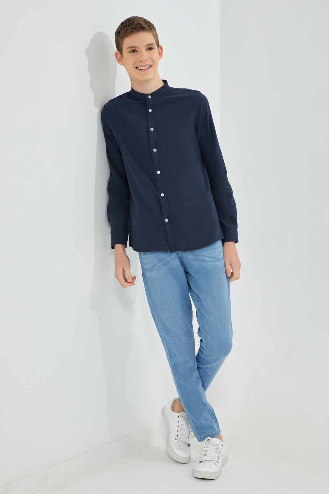 Redtag-Navy-Plain-Casual-Shirt-BSR-Shirts,-Category:Shirts,-Colour:Navy,-Deals:New-In,-Filter:Senior-Boys-(8-to-14-Yrs),-New-In-BSR-APL,-Non-Sale,-Section:Boys-(0-to-14Yrs),-W22B-Senior-Boys-9 to 14 Years