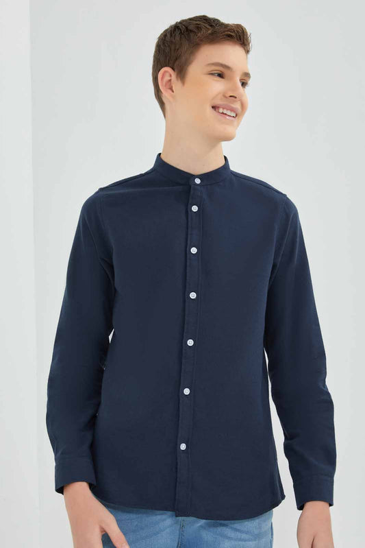 Redtag-Navy-Plain-Casual-Shirt-BSR-Shirts,-Category:Shirts,-Colour:Navy,-Deals:New-In,-Filter:Senior-Boys-(8-to-14-Yrs),-New-In-BSR-APL,-Non-Sale,-Section:Boys-(0-to-14Yrs),-W22B-Senior-Boys-9 to 14 Years