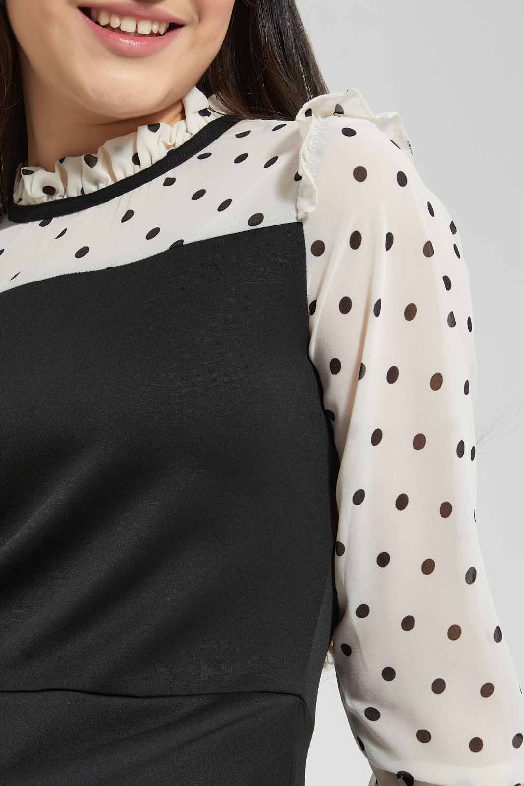 Redtag-Black-Skater-Dress-Category:Dresses,-Colour:Black,-Deals:New-In,-Filter:Senior-Girls-(8-to-14-Yrs),-GSR-Dresses,-New-In-GSR-APL,-Non-Sale,-Section:Girls-(0-to-14Yrs),-W22A-Senior-Girls-9 to 14 Years