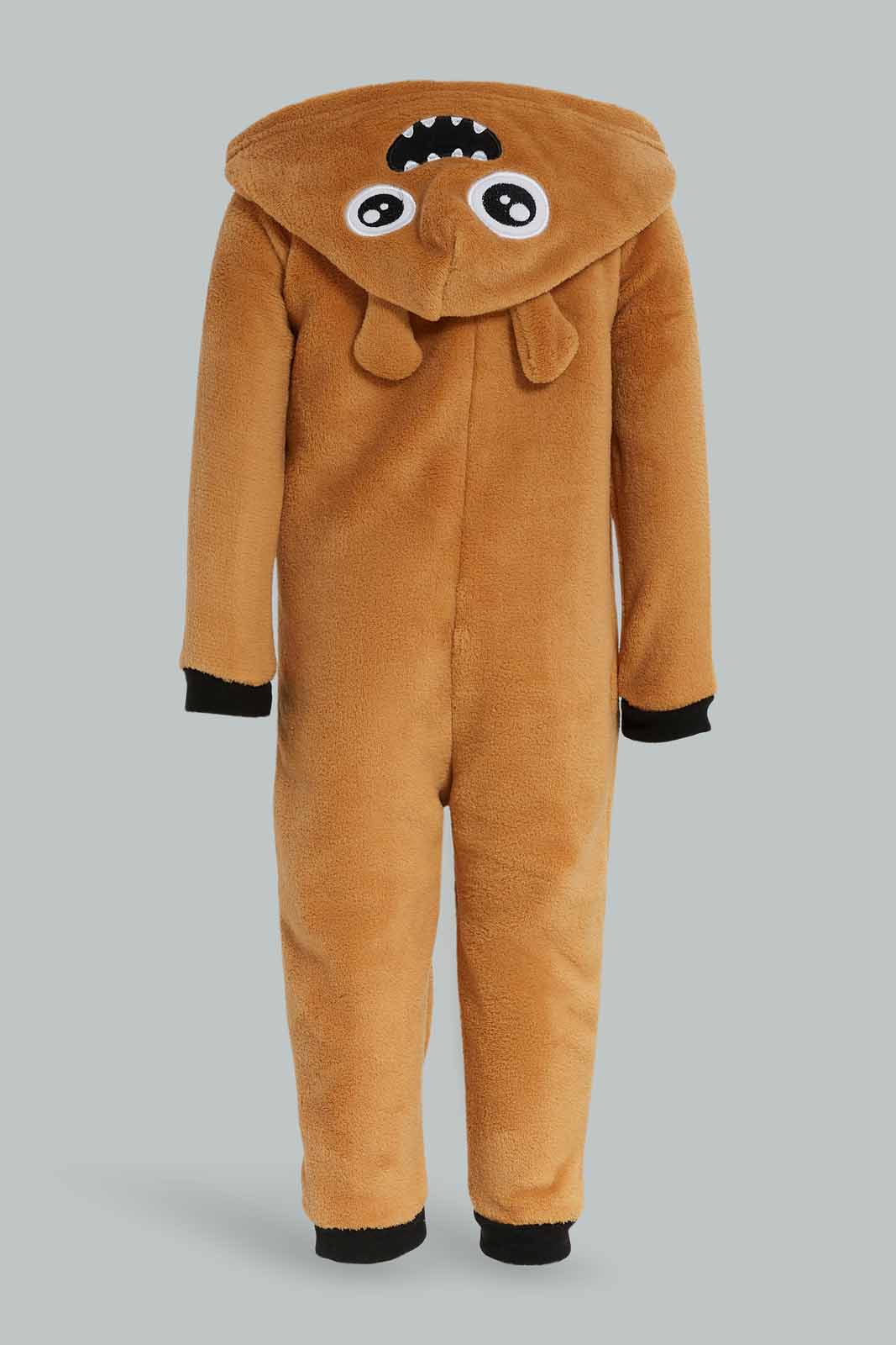 Redtag-Yellow-Monster-Fulffy-Onsie-Pj-Set-With-Hood-Category:Pyjama-Sets,-Colour:Yellow,-Deals:New-In,-Dept:Boys,-Filter:Infant-Boys-(3-to-24-Mths),-INB-Pyjama-Sets,-New-In-INB-APL,-Non-Sale,-Section:Boys-(0-to-14Yrs),-W22B-Infant-Boys-3 to 24 Months