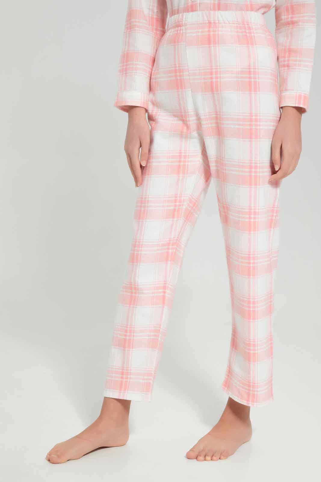 Redtag-Pink-Plaid-Flannel-Pajama-Sets-Category:Pyjama-Sets,-Colour:Assorted,-Deals:New-In,-Filter:Senior-Girls-(8-to-14-Yrs),-GSR-Pyjama-Sets,-New-In-GSR-APL,-Non-Sale,-Section:Girls-(0-to-14Yrs),-W22A-Senior-Girls-9 to 14 Years