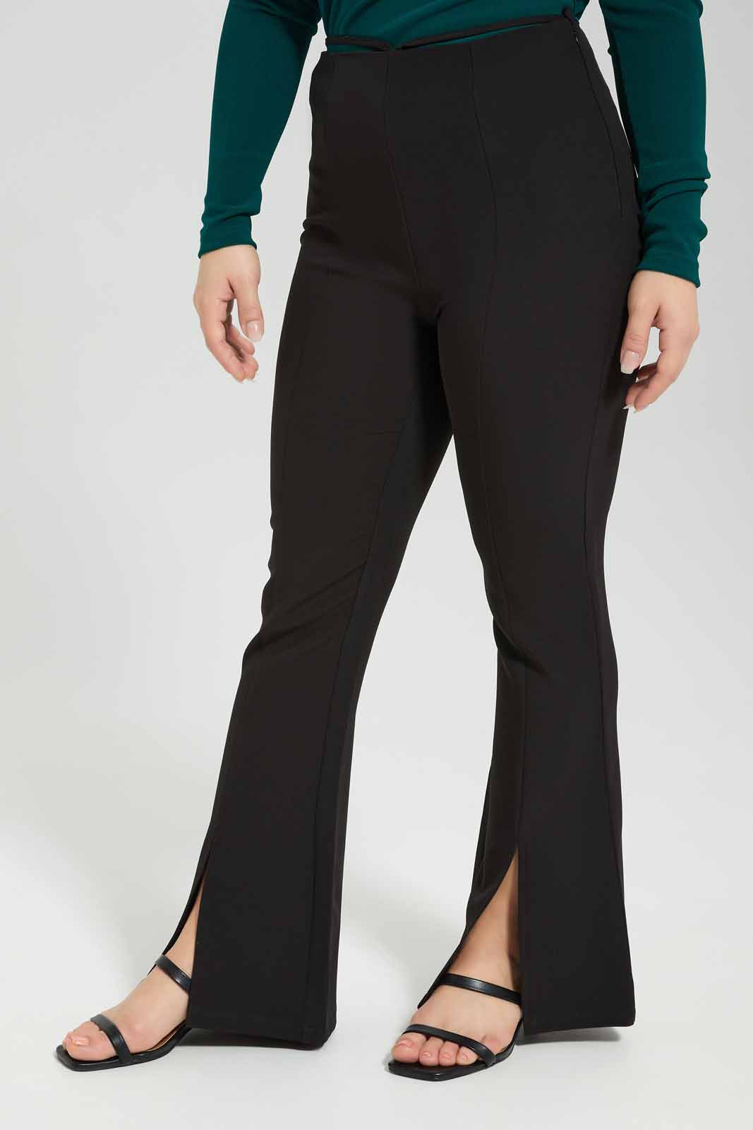 Redtag-Black-Wide-Legged-Trouser-With-Criss-Cross-String-At-Waist-Category:Trousers,-Colour:Black,-Deals:New-In,-Filter:Women's-Clothing,-LMC,-Modest,-New-In-Women-APL,-Non-Sale,-Section:Women,-W22B,-Women-Trousers--