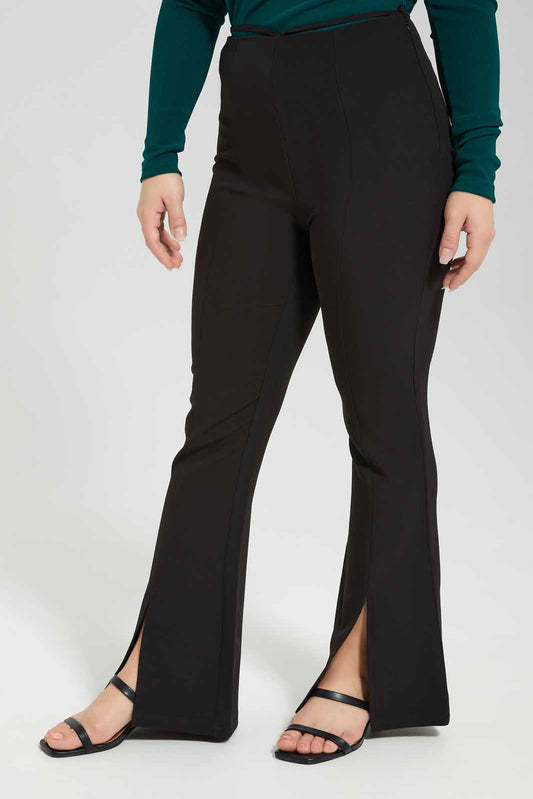 Redtag-Black-Wide-Legged-Trouser-With-Criss-Cross-String-At-Waist-Category:Trousers,-Colour:Black,-Deals:New-In,-Filter:Women's-Clothing,-LMC,-Modest,-New-In-Women-APL,-Non-Sale,-Section:Women,-W22B,-Women-Trousers--
