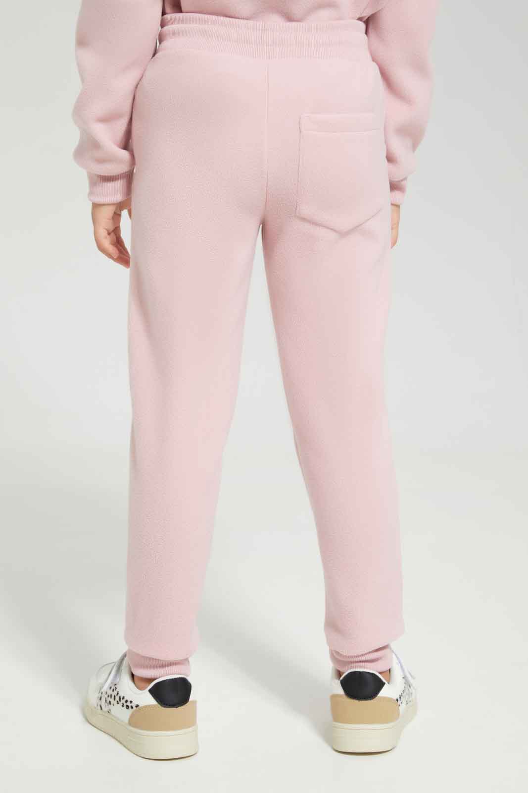Redtag-Pink-bonded-polar-fleece-Active-Pant-Category:Joggers,-Colour:Apricot,-Deals:New-In,-Dept:Girls,-Filter:Girls-(2-to-8-Yrs),-GIR-Joggers,-New-In-GIR-APL,-Non-Sale,-Section:Girls-(0-to-14Yrs),-W22A-Girls-2 to 8 Years