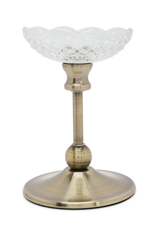 Redtag-Gold-Textured-Glass-Metal-Candleholder-Category:Candles-&-Fragrances,-Colour:Gold,-Deals:New-In,-Dept:Home,-Filter:Home-Decor,-HMW-HOM-Decorative-Accessories,-New-In-HMW-HOM,-Non-Sale,-Section:Homewares,-W22B-Home-Decor-