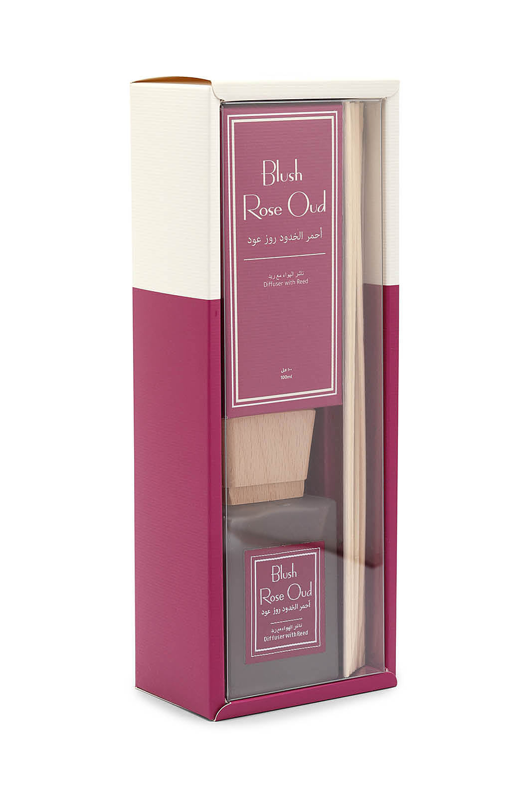 Redtag-Blush-Rose-Oud-Diffuser-With-Reed-(100Ml)-Category:Diffuser,-Colour:Pink,-Deals:New-In,-Dept:Home,-Filter:Home-Decor,-HMW-HOM-Candle-&-Fragrances,-New-In-HMW-HOM,-Non-Sale,-Section:Homewares,-W22B-Home-Decor-