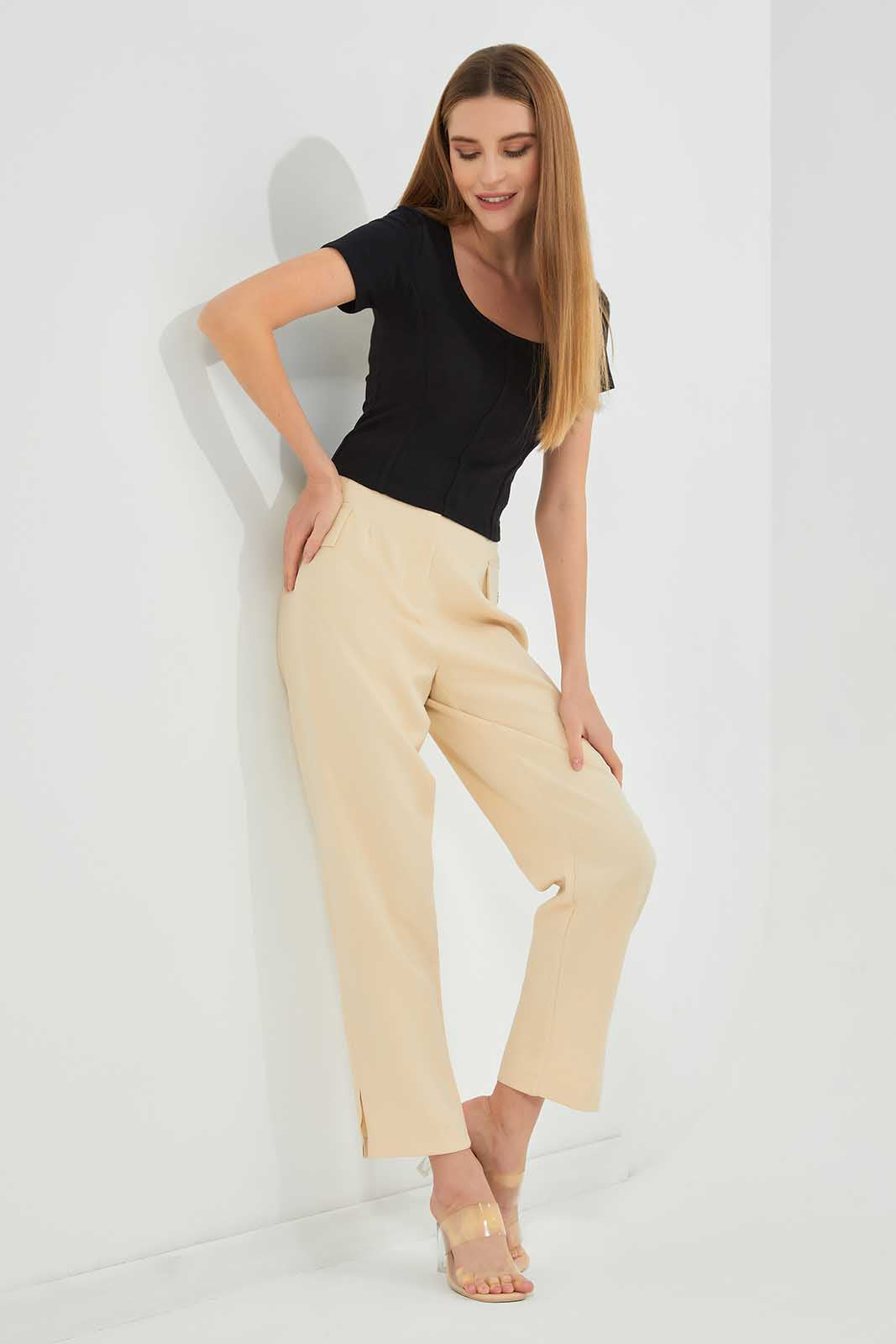 Redtag-Black-Squareneck-Shortsleeve-Top-Category:Tops,-Colour:Black,-Deals:New-In,-Filter:Women's-Clothing,-LEC,-LEC-Tops,-New-In-LEC-APL,-Non-Sale,-Section:Women,-W22B-Women's-