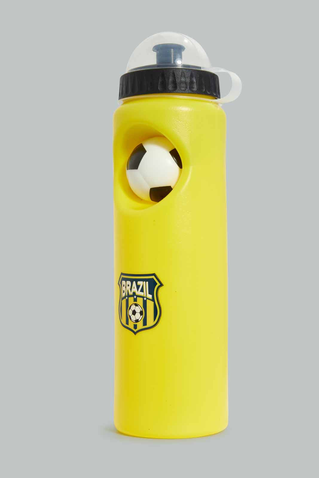 Redtag-Mustard-Brazil-Football-Sports-Bottle-Category:Bottles,-Colour:Mustard,-Filter:Travel-Accessories,-IMP-Bottles,-N/A,-New-In,-New-In-IMP-ACC,-Non-Sale,-PLASTIC,-Section:Travel,-W22A-Home-Accessories-