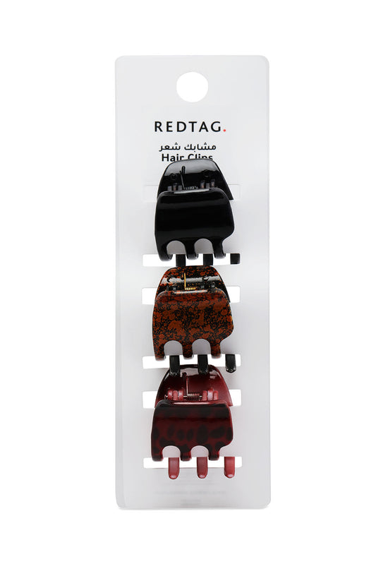 Redtag-Assorted-Claw-Clip-3Pcs-Set-365,-Category:Hair-Accessories,-Colour:Assorted,-Filter:Travel-Accessories,-IMP-Hair-Accessories,-New-In,-New-In-IMP-ACC,-Non-Sale,-Section:Homewares-Check-