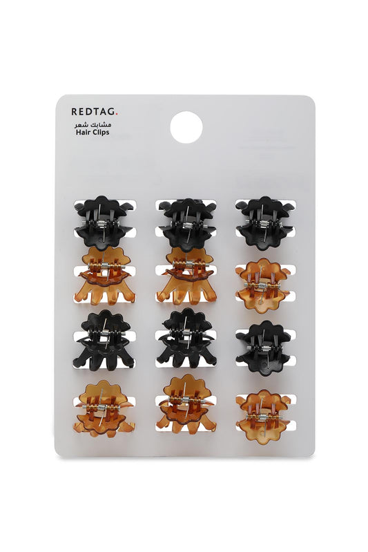 Redtag-Assorted-Claw-Clip-12Pcs-Set-365,-Category:Hair-Accessories,-Colour:Assorted,-Filter:Travel-Accessories,-IMP-Hair-Accessories,-New-In,-New-In-IMP-ACC,-Non-Sale,-Section:Homewares-Check-