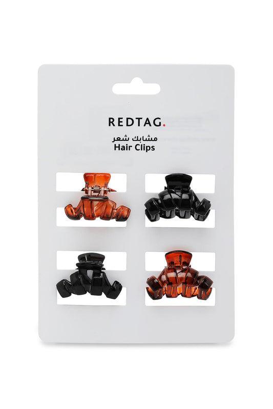 Redtag-Assorted-Claw-Clip-4Pcs-Set-365,-Category:Hair-Accessories,-Colour:Assorted,-Filter:Travel-Accessories,-IMP-Hair-Accessories,-New-In,-New-In-IMP-ACC,-Non-Sale,-Section:Homewares-Check-