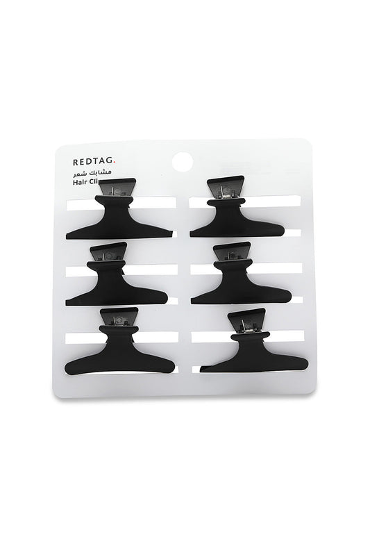 Redtag-Black-Plastic-Clips-6Pcs-Set-365,-Category:Hair-Accessories,-Colour:Black,-Filter:Travel-Accessories,-IMP-Hair-Accessories,-New-In,-New-In-IMP-ACC,-Non-Sale,-Section:Homewares-Check-