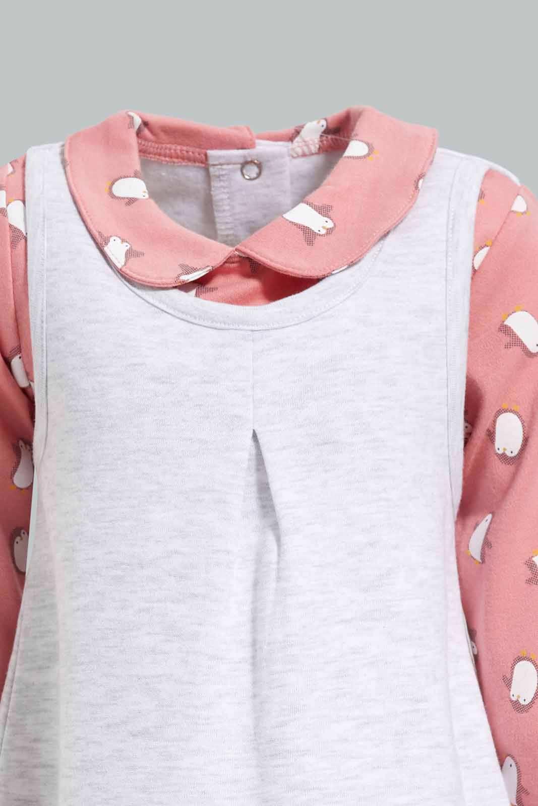 Redtag-Grey-Pl-Dungaree-Dress-Velour-Category:Dresses,-Colour:Grey,-Deals:New-In,-Dept:New-Born,-Filter:Baby-(0-to-12-Mths),-NBG-Dresses,-New-In-NBG-APL,-Non-Sale,-Section:Girls-(0-to-14Yrs),-W22B-Baby-0 to 12 Months