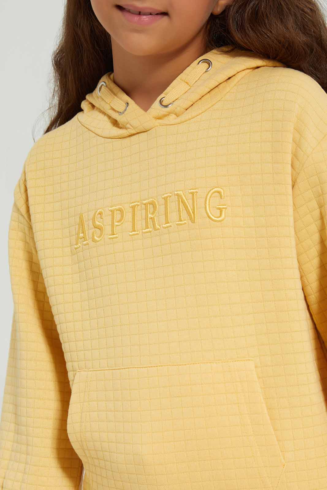 Redtag-Yellow-L/S-Hooded-Sweatshirt-With-Placement-Embroidery-Category:Sweatshirts,-Colour:Yellow,-Deals:New-In,-Filter:Girls-(2-to-8-Yrs),-GIR-Sweatshirts,-New-In-GIR-APL,-Non-Sale,-Section:Girls-(0-to-14Yrs),-W22B-Girls-2 to 8 Years
