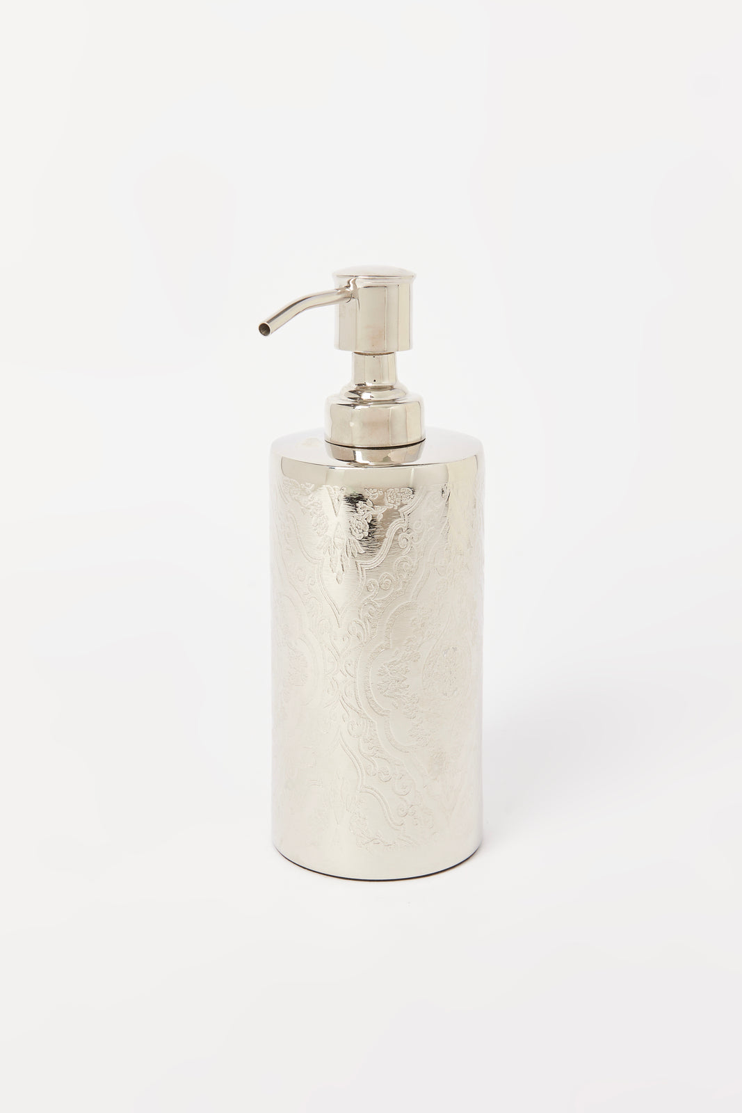 Redtag-Silver-Etched-Aluminium-Lotion-Dispenser-Category:Toiletry-Sets,-Colour:Silver,-Deals:2-FOR-89,-Deals:New-In,-Dept:Home,-Filter:Home-Bathroom,-HMW-BAC-Bath-Accessories,-New-In-HMW-BAC,-Non-Sale,-Section:Homewares,-W22B-Home-Bathroom-