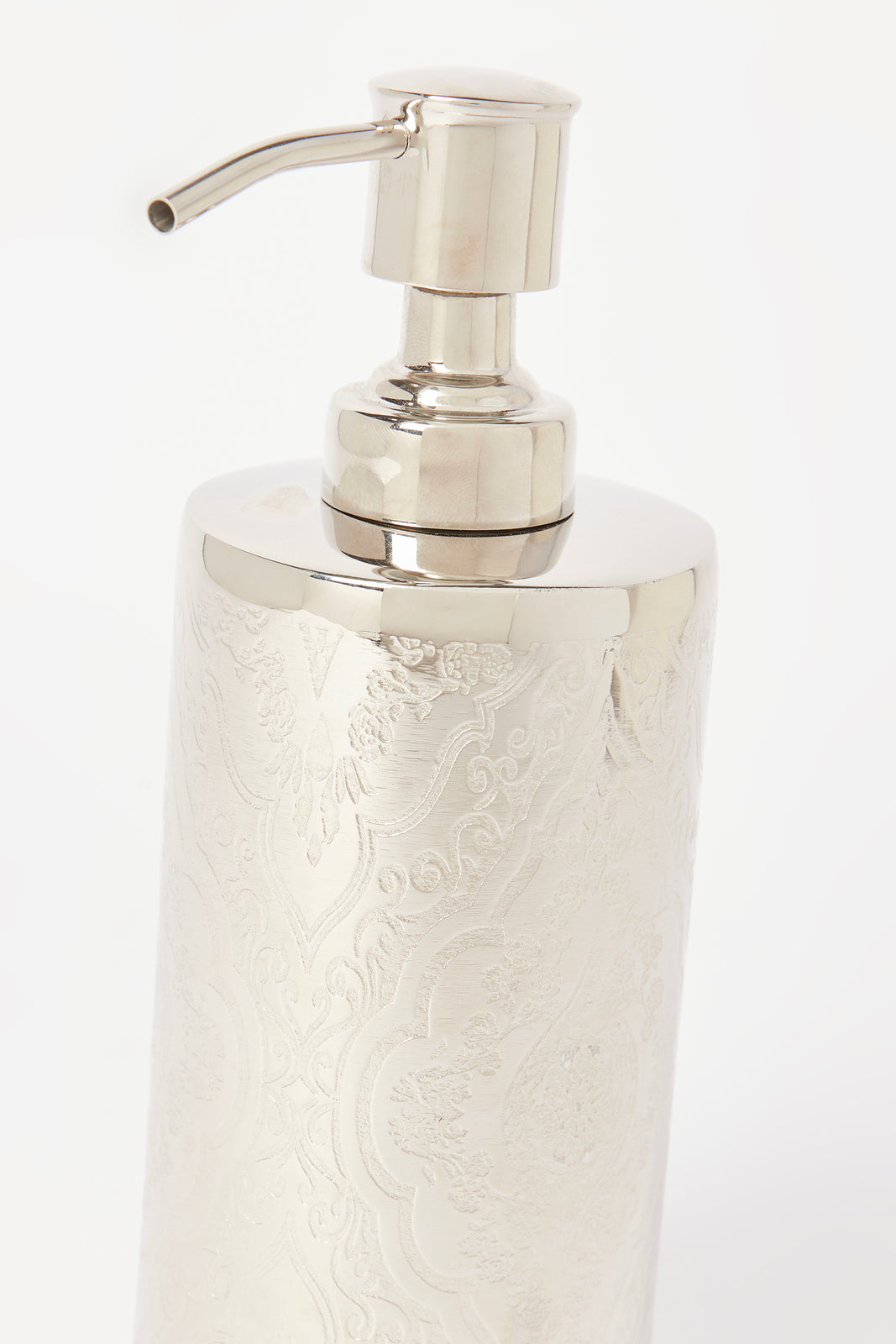 Redtag-Silver-Etched-Aluminium-Lotion-Dispenser-Category:Toiletry-Sets,-Colour:Silver,-Deals:2-FOR-89,-Deals:New-In,-Dept:Home,-Filter:Home-Bathroom,-HMW-BAC-Bath-Accessories,-New-In-HMW-BAC,-Non-Sale,-Section:Homewares,-W22B-Home-Bathroom-