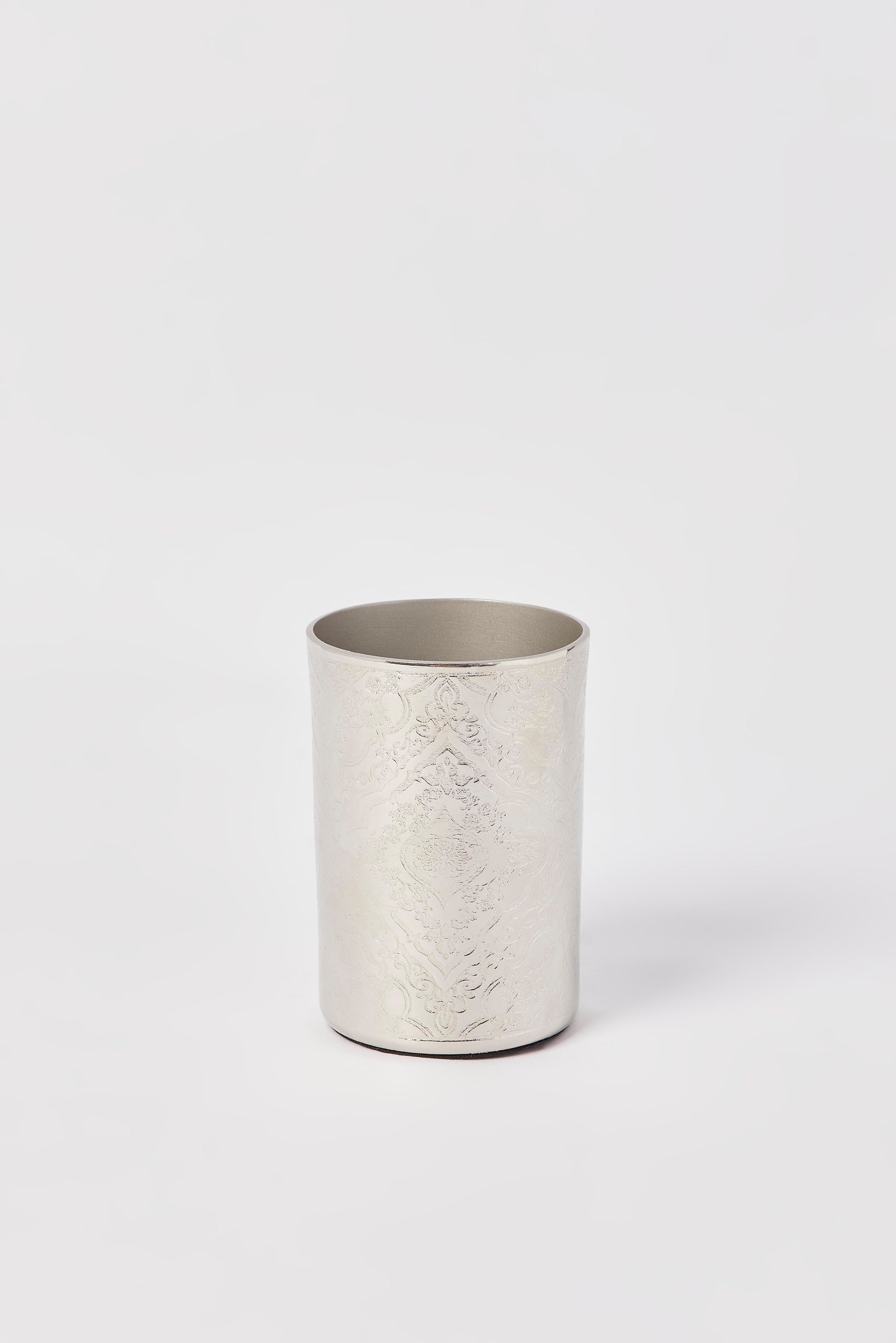 Redtag-Silver-Etched-Aluminium-Tumbler-Category:Toiletry-Sets,-Colour:Silver,-Deals:2-FOR-69,-Deals:New-In,-Dept:Home,-Filter:Home-Bathroom,-HMW-BAC-Bath-Accessories,-New-In-HMW-BAC,-Non-Sale,-Section:Homewares,-W22B-Home-Bathroom-