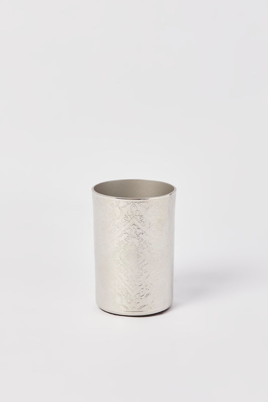 Redtag-Silver-Etched-Aluminium-Tumbler-Category:Toiletry-Sets,-Colour:Silver,-Deals:2-FOR-69,-Deals:New-In,-Dept:Home,-Filter:Home-Bathroom,-HMW-BAC-Bath-Accessories,-New-In-HMW-BAC,-Non-Sale,-Section:Homewares,-W22B-Home-Bathroom-