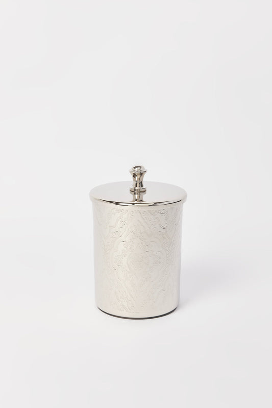Redtag-Silver-Etched-Aluminium-Cotton-Jar-Category:Bathroom-Accessories,-Colour:Silver,-Deals:2-FOR-89,-Deals:New-In,-Dept:Home,-Filter:Home-Bathroom,-HMW-BAC-Bath-Accessories,-New-In-HMW-BAC,-Non-Sale,-Section:Homewares,-W22B-Home-Bathroom-