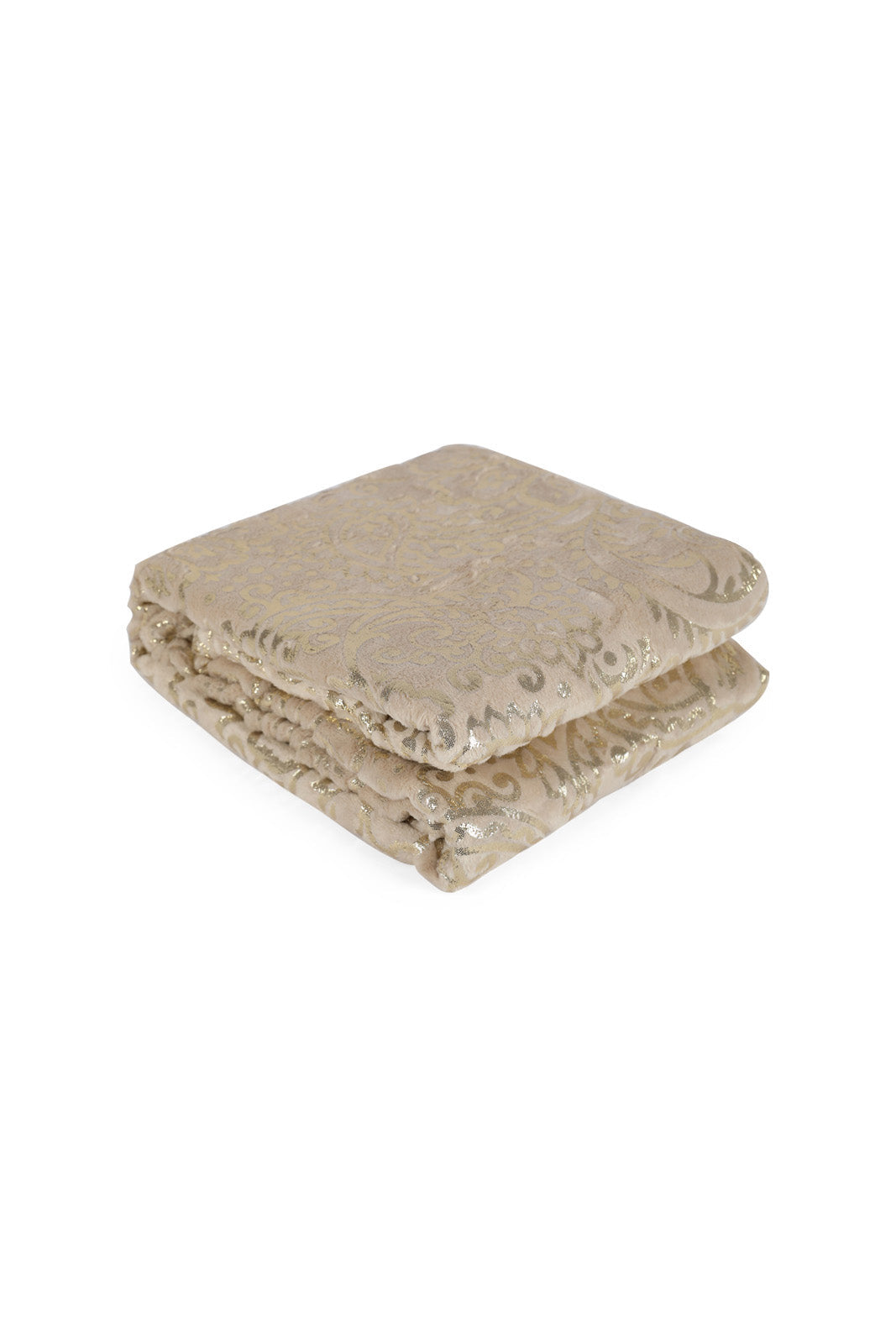 Redtag-Beige-Flannel-Throw-With-Floral-Foil-Print-Category:Throws,-Colour:Beige,-Deals:New-In,-Dept:Home,-Filter:Home-Bedroom,-HMW-BED-Throws,-Nature,-New-In-HMW-BED,-Non-Sale,-Section:Homewares,-W22B-Home-Bedroom-