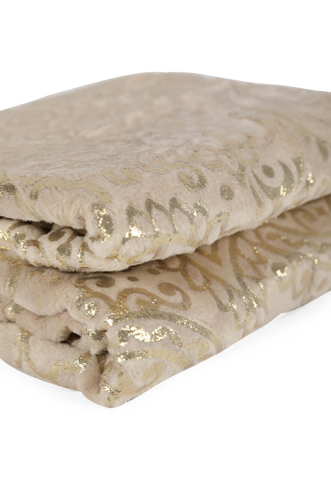 Redtag-Beige-Flannel-Throw-With-Floral-Foil-Print-Category:Throws,-Colour:Beige,-Deals:New-In,-Dept:Home,-Filter:Home-Bedroom,-HMW-BED-Throws,-Nature,-New-In-HMW-BED,-Non-Sale,-Section:Homewares,-W22B-Home-Bedroom-