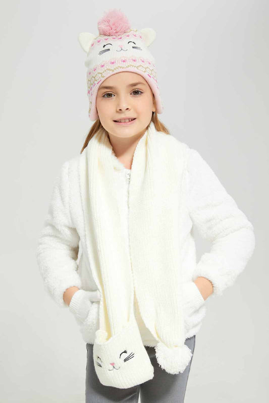 Redtag-Cream-Long-Sleeve-Coral-Fleece-Sweatshirt-With-Hood-Category:Sweatshirts,-Colour:Cream,-Deals:New-In,-Dept:Girls,-Filter:Girls-(2-to-8-Yrs),-GIR-Sweatshirts,-New-In-GIR-APL,-Non-Sale,-Section:Girls-(0-to-14Yrs),-W22B-Girls-2 to 8 Years