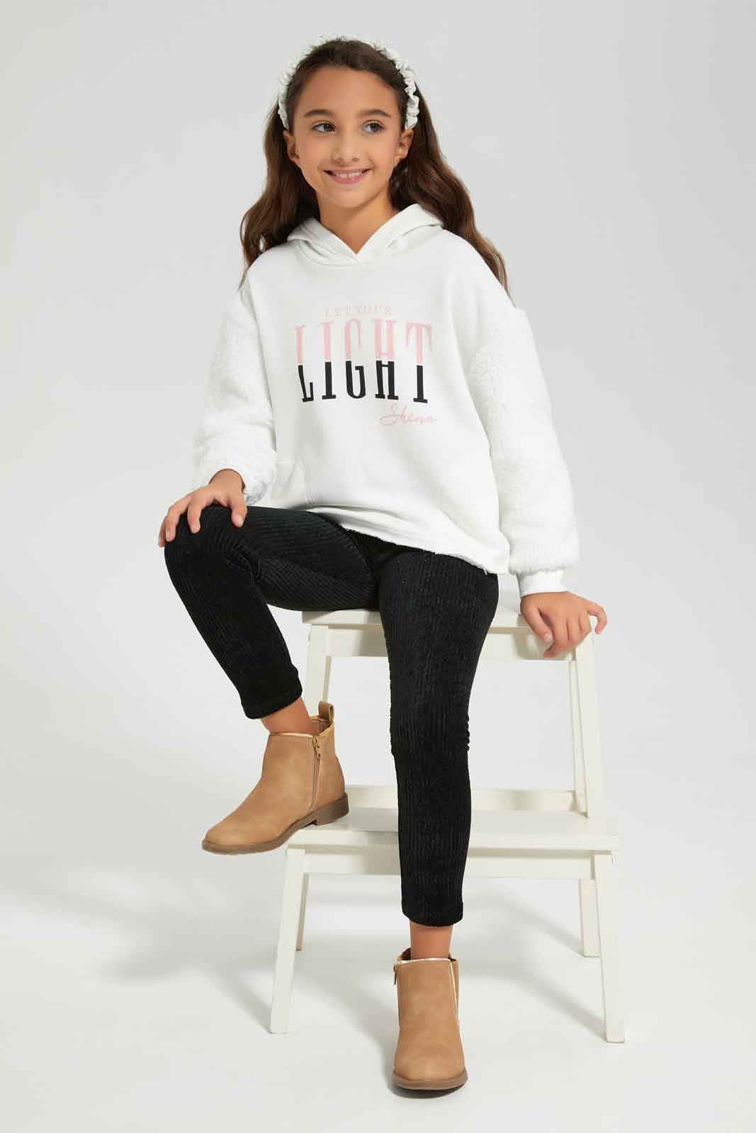 Redtag-Cream-L/S-Hooded-Sweatshirt-With-Placement-Print-Category:Sweatshirts,-Colour:Cream,-Deals:New-In,-Filter:Girls-(2-to-8-Yrs),-GIR-Sweatshirts,-New-In-GIR-APL,-Non-Sale,-Section:Girls-(0-to-14Yrs),-W22B-Girls-2 to 8 Years