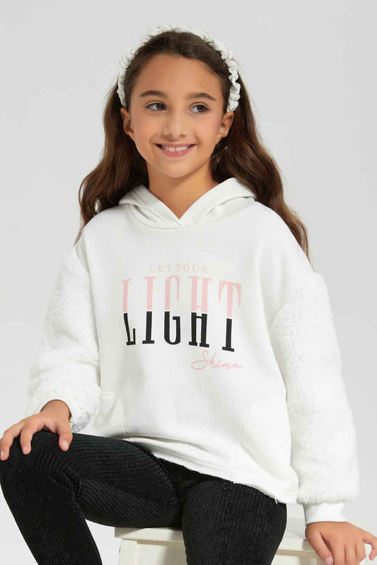 Redtag-Cream-L/S-Hooded-Sweatshirt-With-Placement-Print-Category:Sweatshirts,-Colour:Cream,-Deals:New-In,-Filter:Girls-(2-to-8-Yrs),-GIR-Sweatshirts,-New-In-GIR-APL,-Non-Sale,-Section:Girls-(0-to-14Yrs),-W22B-Girls-2 to 8 Years