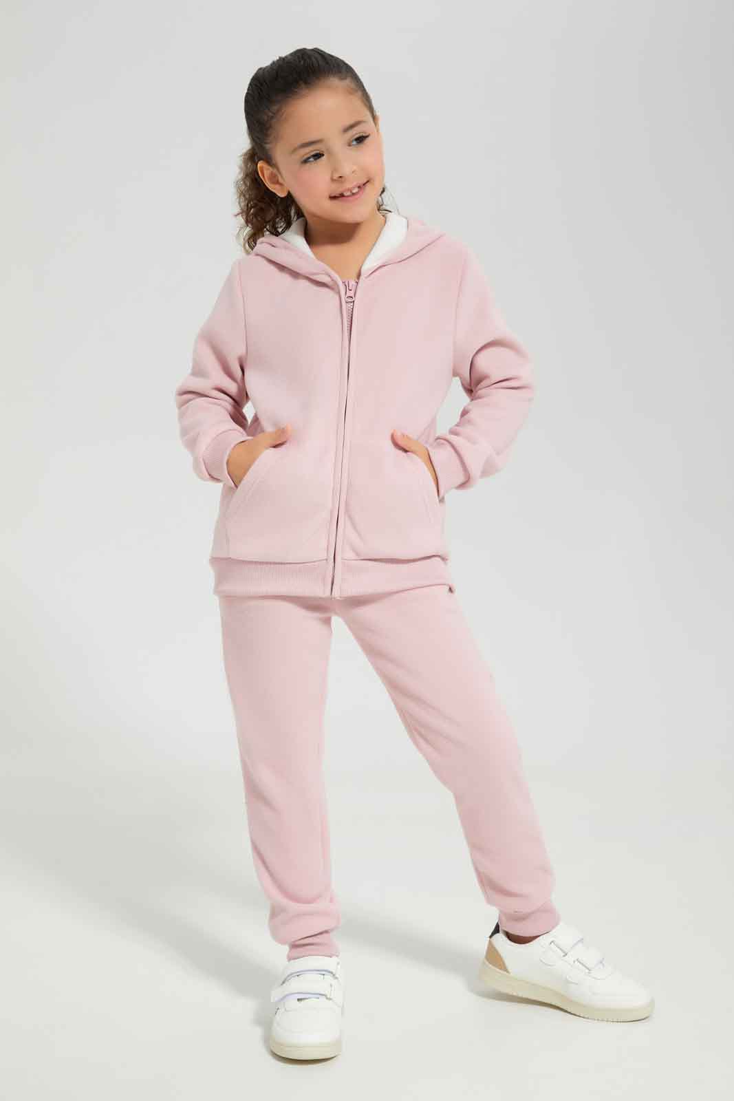 Redtag-Pink-L/S-Bonded-Polar-Fleece-Sweatshirt-Category:Sweatshirts,-Colour:Apricot,-Deals:New-In,-Dept:Girls,-Filter:Girls-(2-to-8-Yrs),-GIR-Sweatshirts,-New-In-GIR-APL,-Non-Sale,-Section:Girls-(0-to-14Yrs),-W22B-Girls-2 to 8 Years