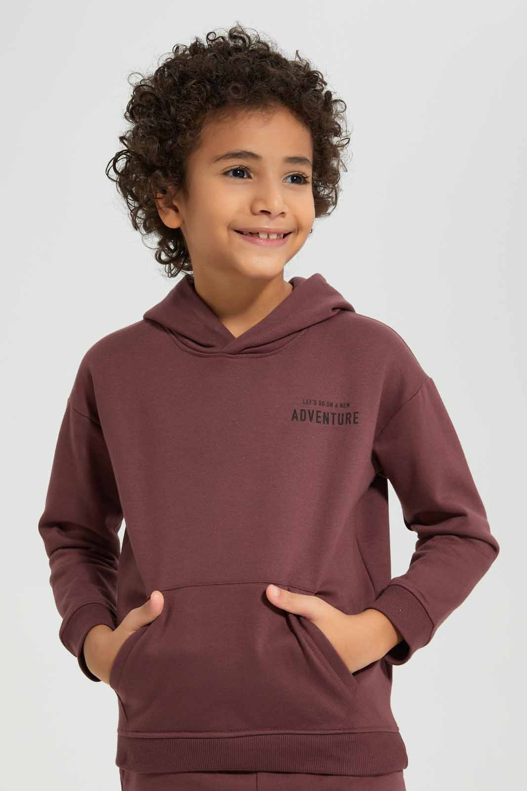 Redtag-Burgundy-Oversized-Slogan-Print-Fleece-Hooded-Sweatshirt-BOY-Sweatshirts,-Category:Sweatshirts,-Colour:Burgundy,-Deals:New-In,-Filter:Boys-(2-to-8-Yrs),-New-In-BOY-APL,-Non-Sale,-Section:Boys-(0-to-14Yrs),-W22B-Boys-2 to 8 Years
