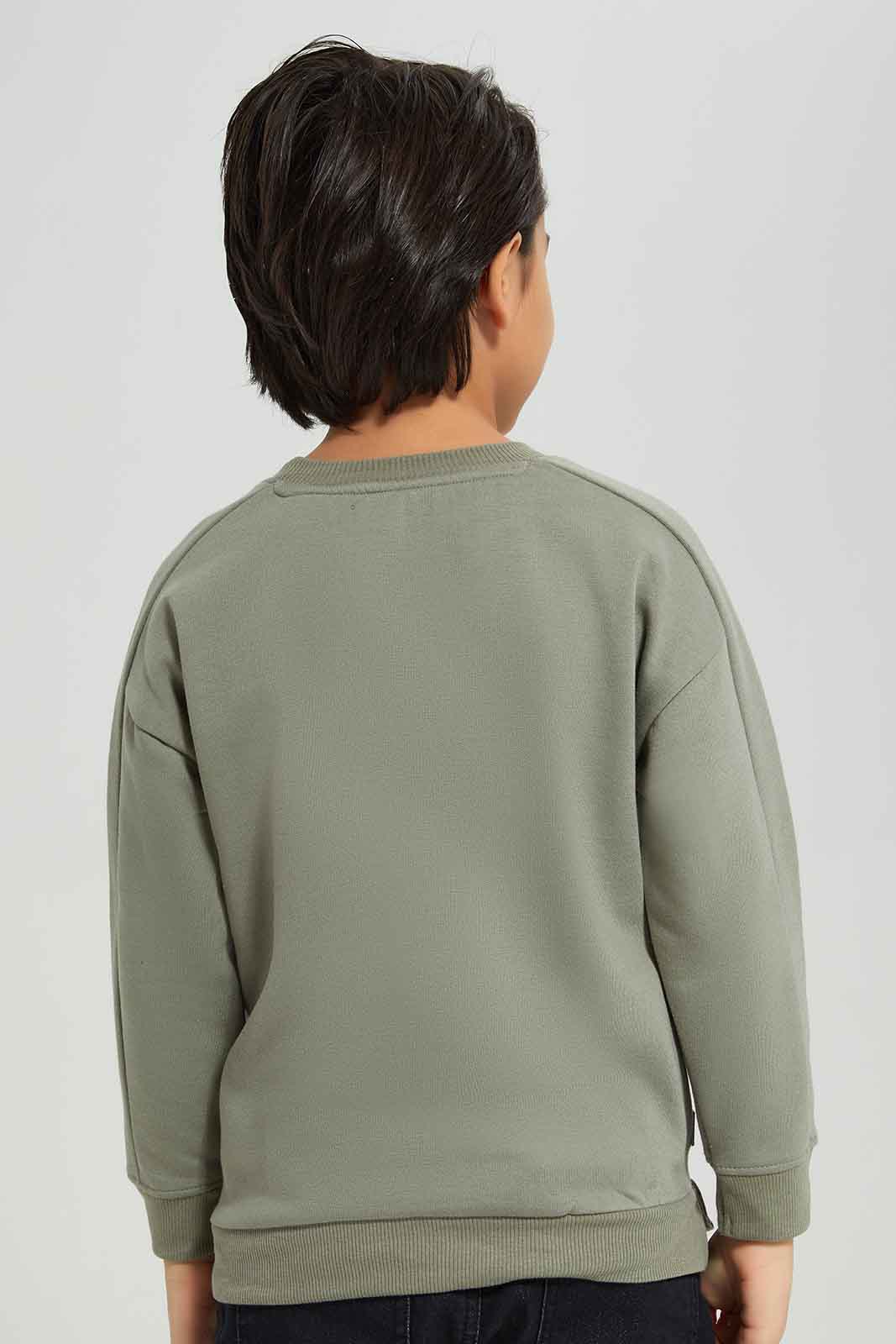 Redtag-Olive-Paneled-Pocket-Oversized-Fleece-Sweatshirt-BOY-Sweatshirts,-Category:Sweatshirts,-Colour:Olive,-Deals:New-In,-Filter:Boys-(2-to-8-Yrs),-New-In-BOY-APL,-Non-Sale,-Section:Boys-(0-to-14Yrs),-W22B-Boys-2 to 8 Years