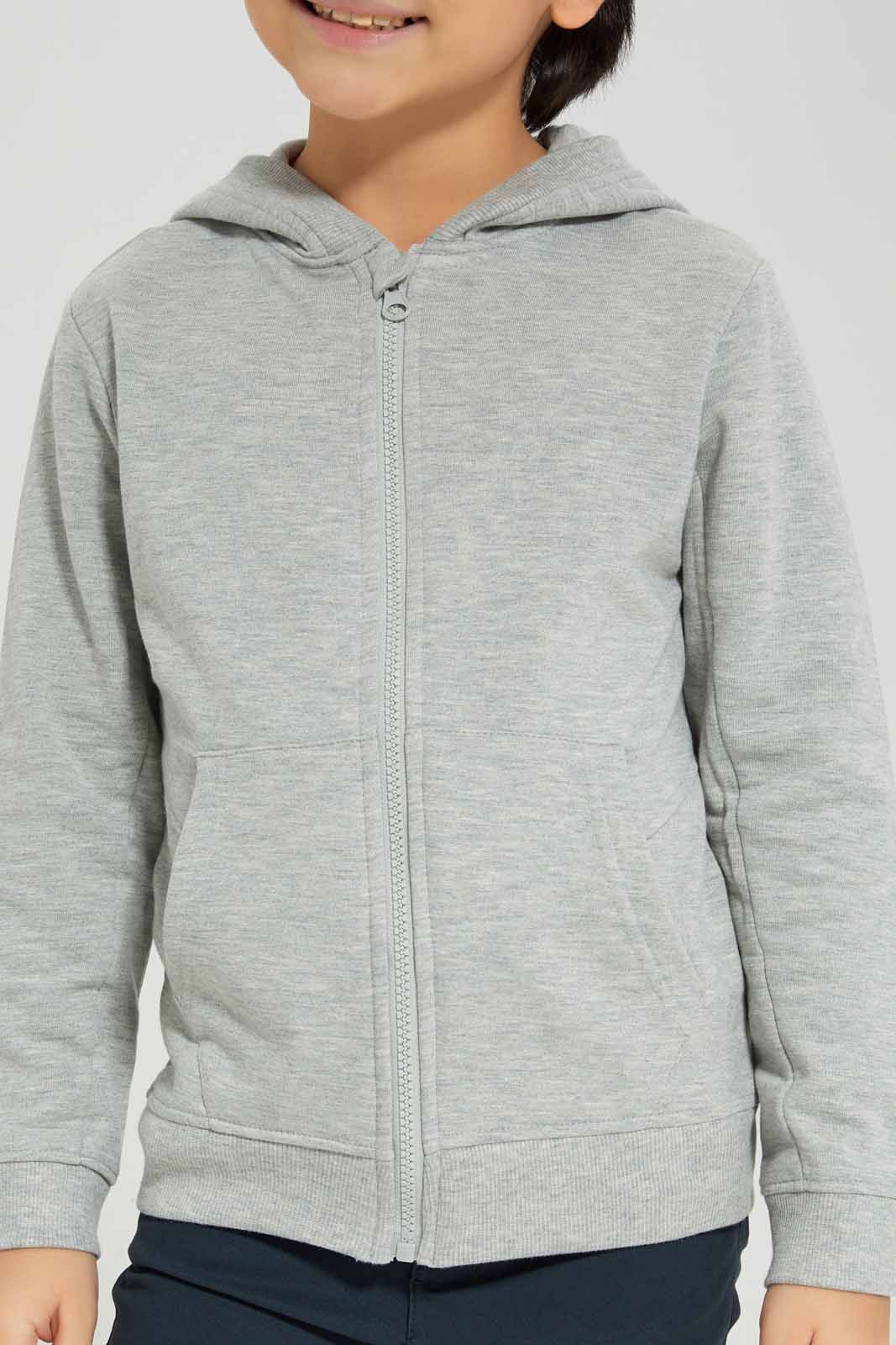Boys Grey Hooded Sweatshirt