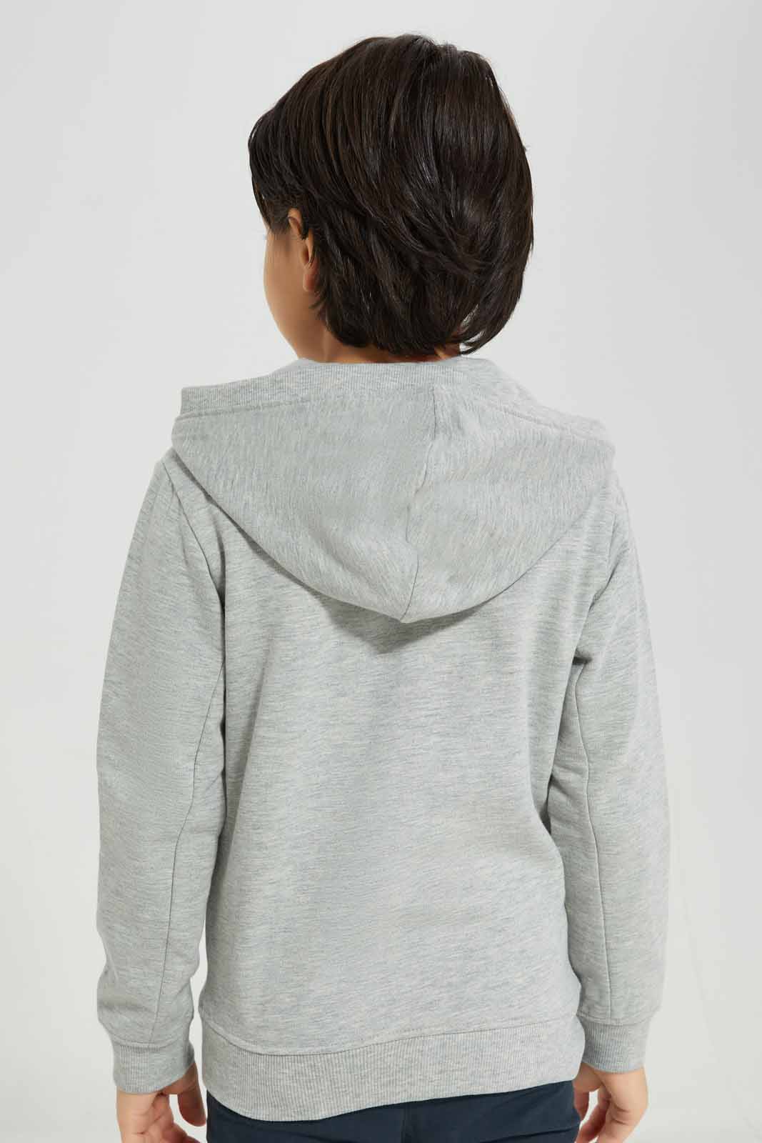 Boys Grey Hooded Sweatshirt