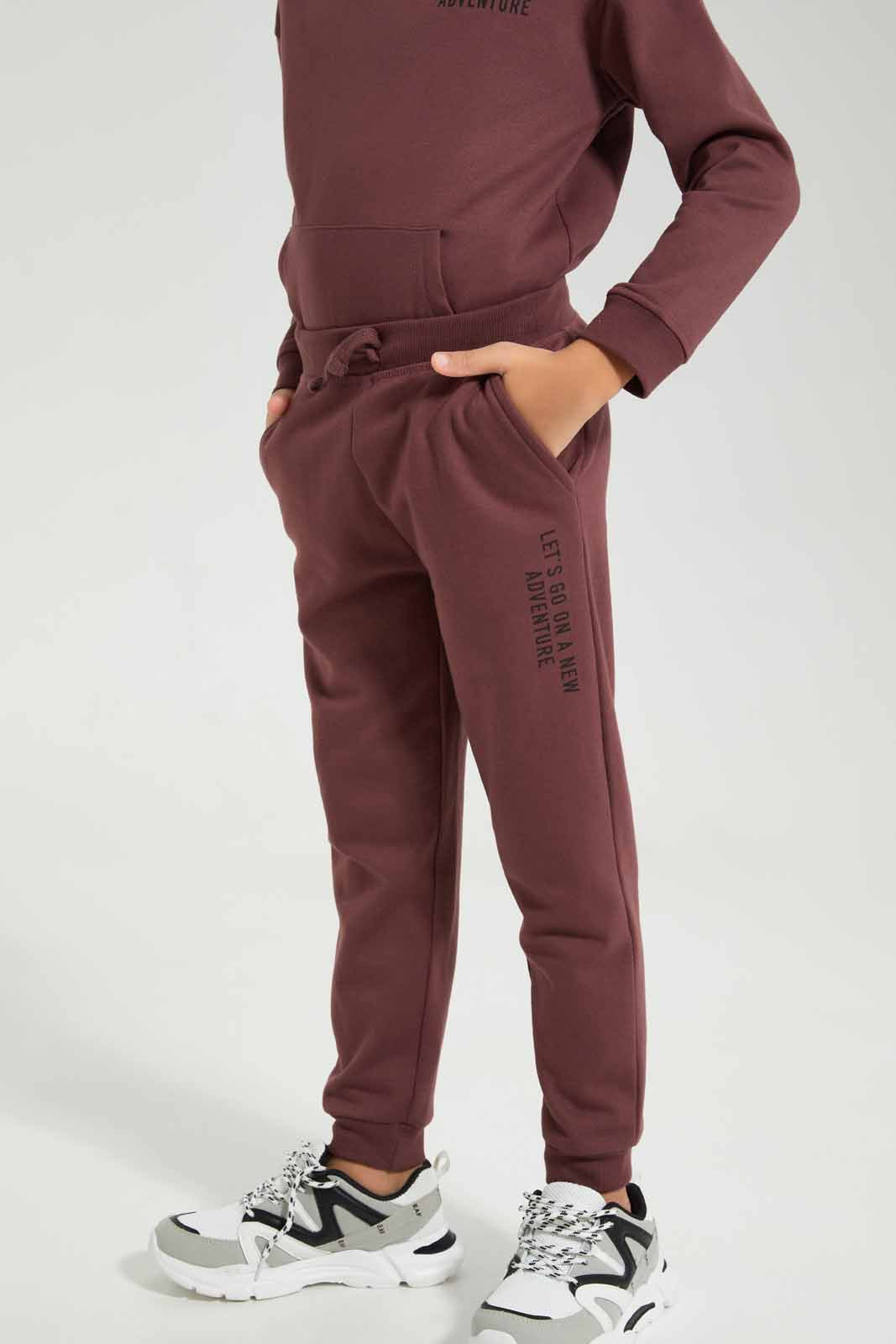 Redtag-Burgundy-Slogan-Print-Jog-Pant-BOY-Joggers,-Category:Joggers,-Colour:Burgundy,-Deals:New-In,-Filter:Boys-(2-to-8-Yrs),-New-In-BOY-APL,-Non-Sale,-Section:Boys-(0-to-14Yrs),-W22B-Boys-2 to 8 Years