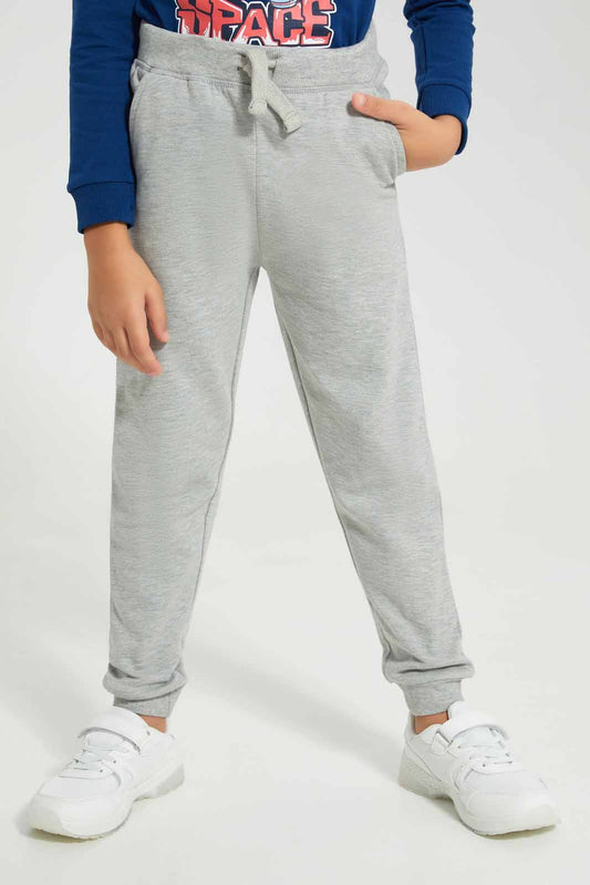 Redtag-Grey-Slogan-Print-Jog-Pant-BOY-Joggers,-Category:Joggers,-Colour:Grey,-Deals:New-In,-Filter:Boys-(2-to-8-Yrs),-New-In-BOY-APL,-Non-Sale,-Section:Boys-(0-to-14Yrs),-W22B-Boys-2 to 8 Years