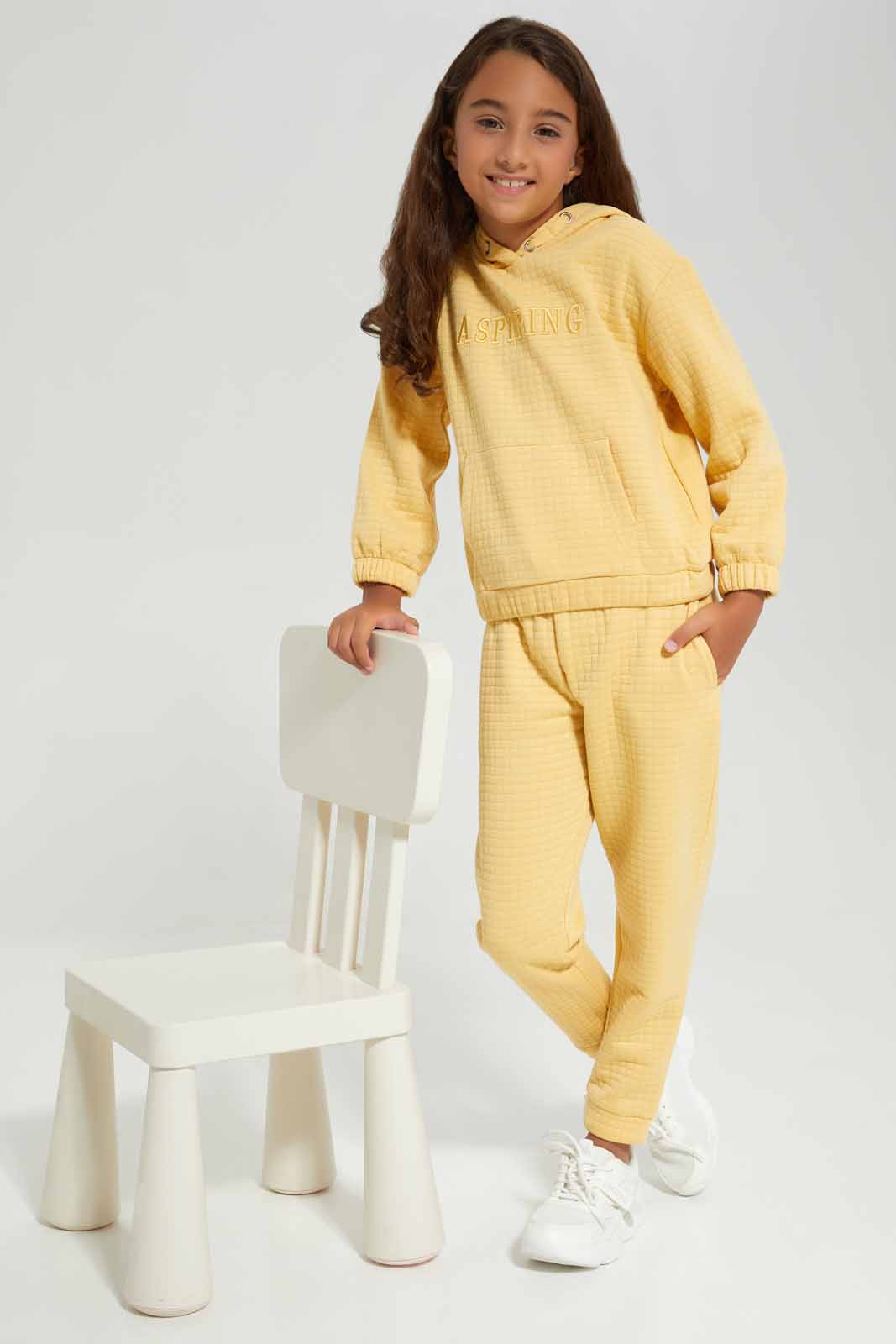 Redtag-Yellow-Active-Pant-Category:Joggers,-Colour:Yellow,-Deals:New-In,-Filter:Girls-(2-to-8-Yrs),-GIR-Joggers,-New-In-GIR-APL,-Non-Sale,-Section:Girls-(0-to-14Yrs),-W22B-Girls-2 to 8 Years