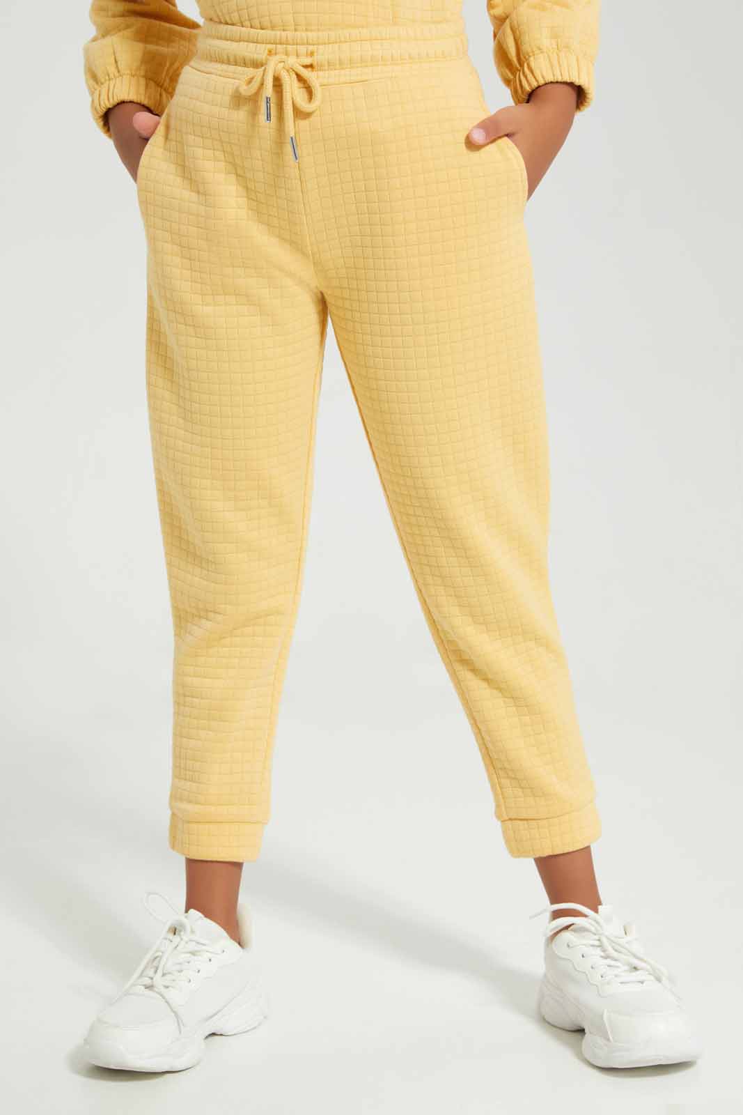Redtag-Yellow-Active-Pant-Category:Joggers,-Colour:Yellow,-Deals:New-In,-Filter:Girls-(2-to-8-Yrs),-GIR-Joggers,-New-In-GIR-APL,-Non-Sale,-Section:Girls-(0-to-14Yrs),-W22B-Girls-2 to 8 Years