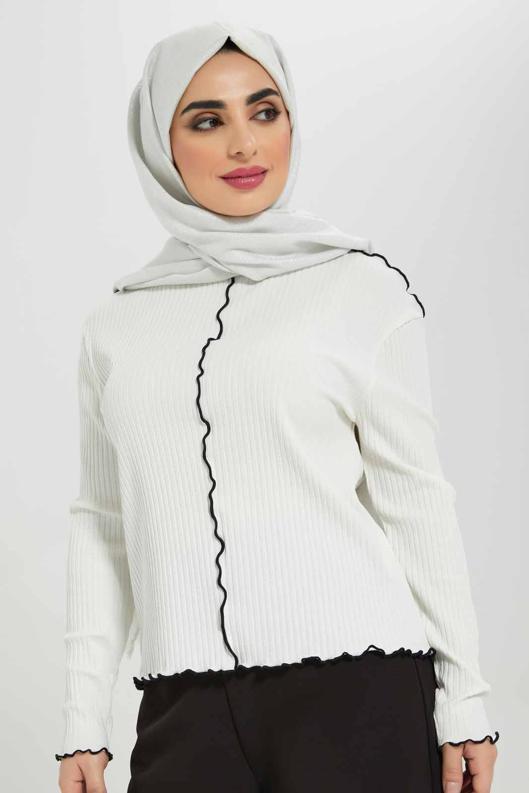 Redtag-Ivory-Crew-neck-Long-Sleeve-Top-Category:Tops,-Colour:Ivory,-Deals:New-In,-Filter:Women's-Clothing,-LMC,-Modest,-New-In-Women-APL,-Non-Sale,-Section:Women,-W22B,-Women-Tops--