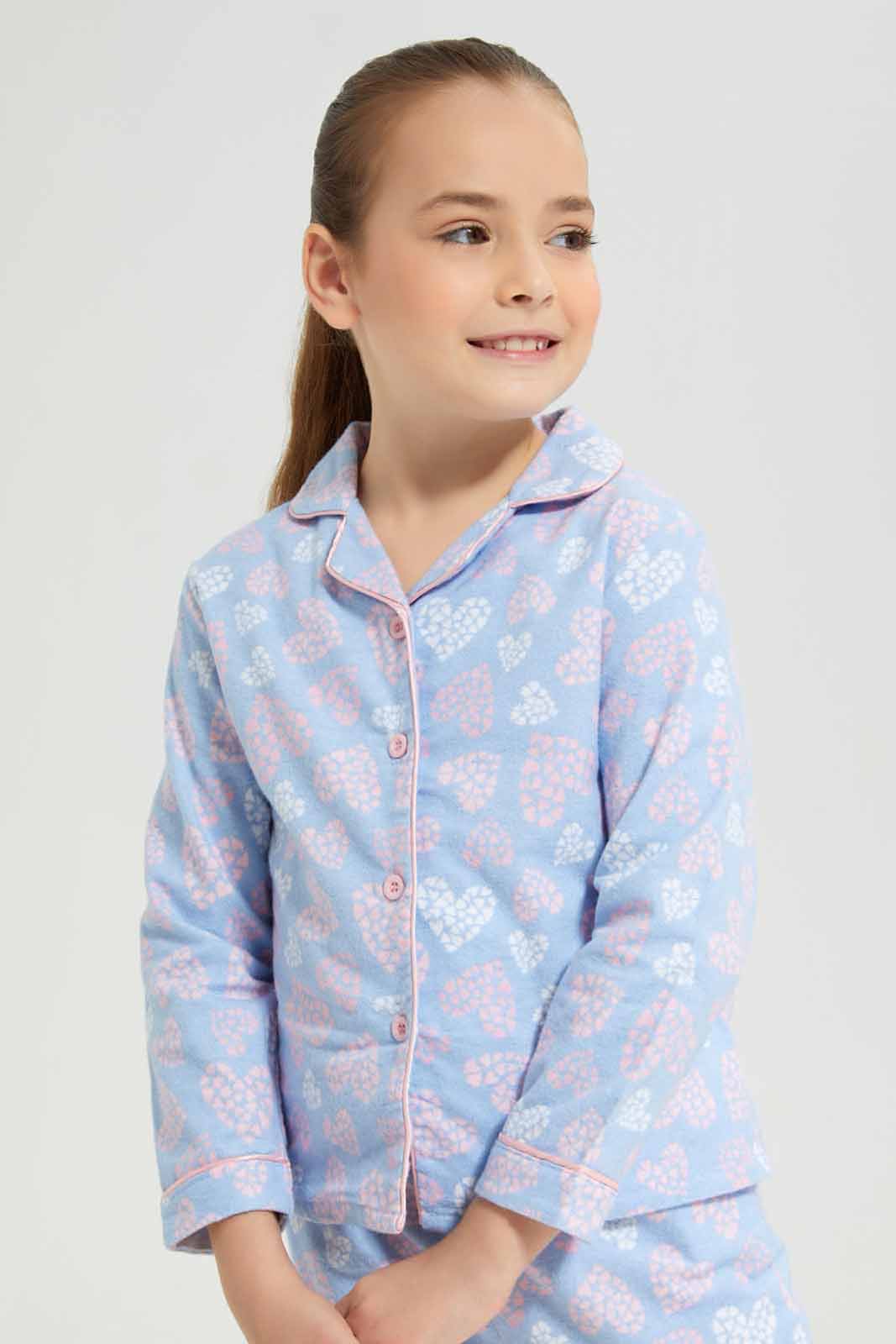Redtag-FLANNEL-PJ---BLUE-Category:Pyjama-Sets,-Colour:Blue,-Deals:New-In,-Dept:Girls,-Filter:Girls-(2-to-8-Yrs),-GIR-Pyjama-Sets,-New-In-GIR-APL,-Non-Sale,-Section:Girls-(0-to-14Yrs),-W22B-Girls-2 to 8 Years