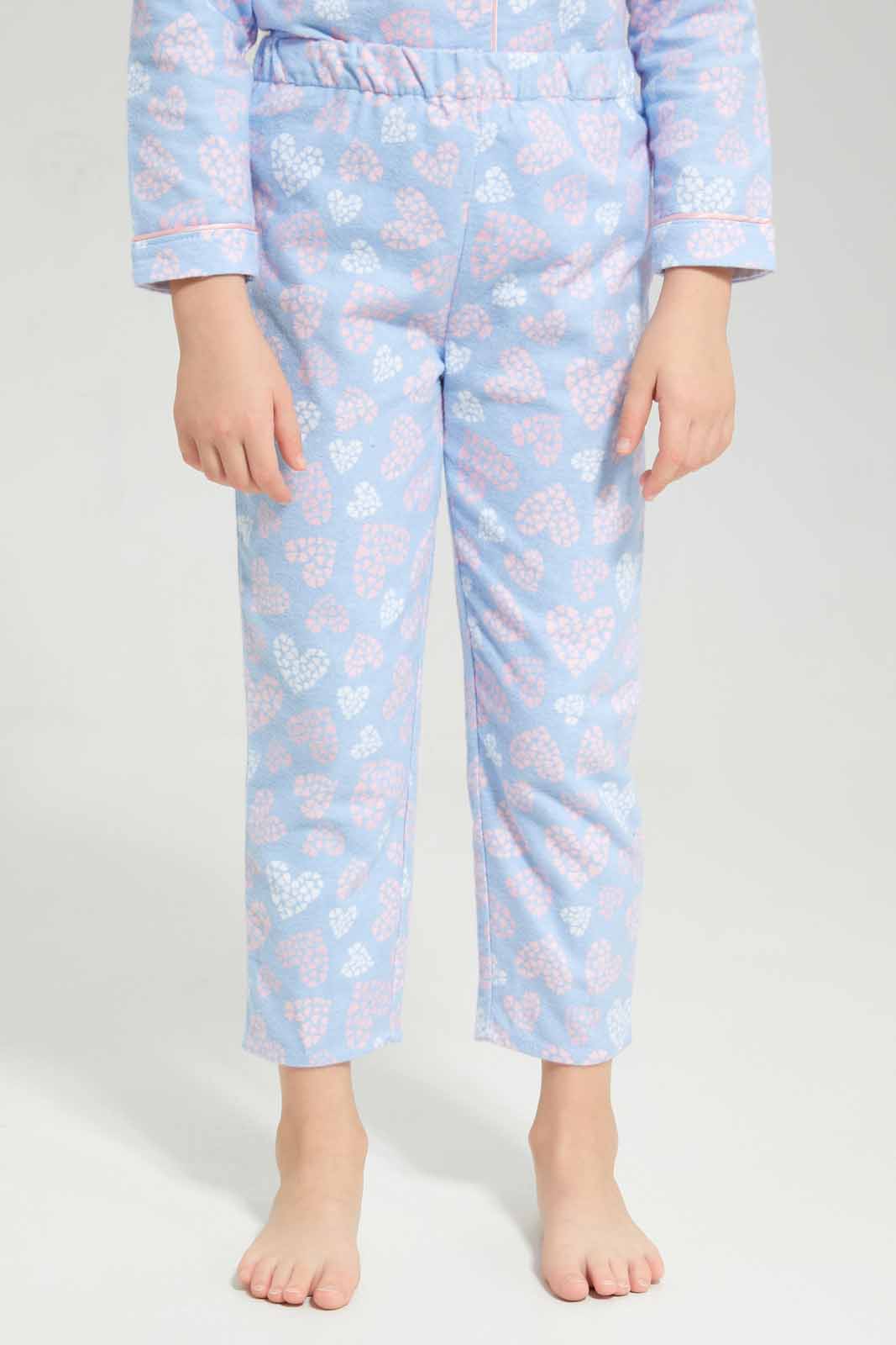 Redtag-FLANNEL-PJ---BLUE-Category:Pyjama-Sets,-Colour:Blue,-Deals:New-In,-Dept:Girls,-Filter:Girls-(2-to-8-Yrs),-GIR-Pyjama-Sets,-New-In-GIR-APL,-Non-Sale,-Section:Girls-(0-to-14Yrs),-W22B-Girls-2 to 8 Years