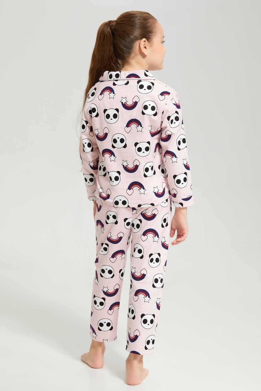 Redtag-FLANNEL-PJ---PINK-HEARTS-Category:Pyjama-Sets,-Colour:Apricot,-Deals:New-In,-Dept:Girls,-Filter:Girls-(2-to-8-Yrs),-GIR-Pyjama-Sets,-New-In-GIR-APL,-Non-Sale,-Section:Girls-(0-to-14Yrs),-W22B-Girls-2 to 8 Years
