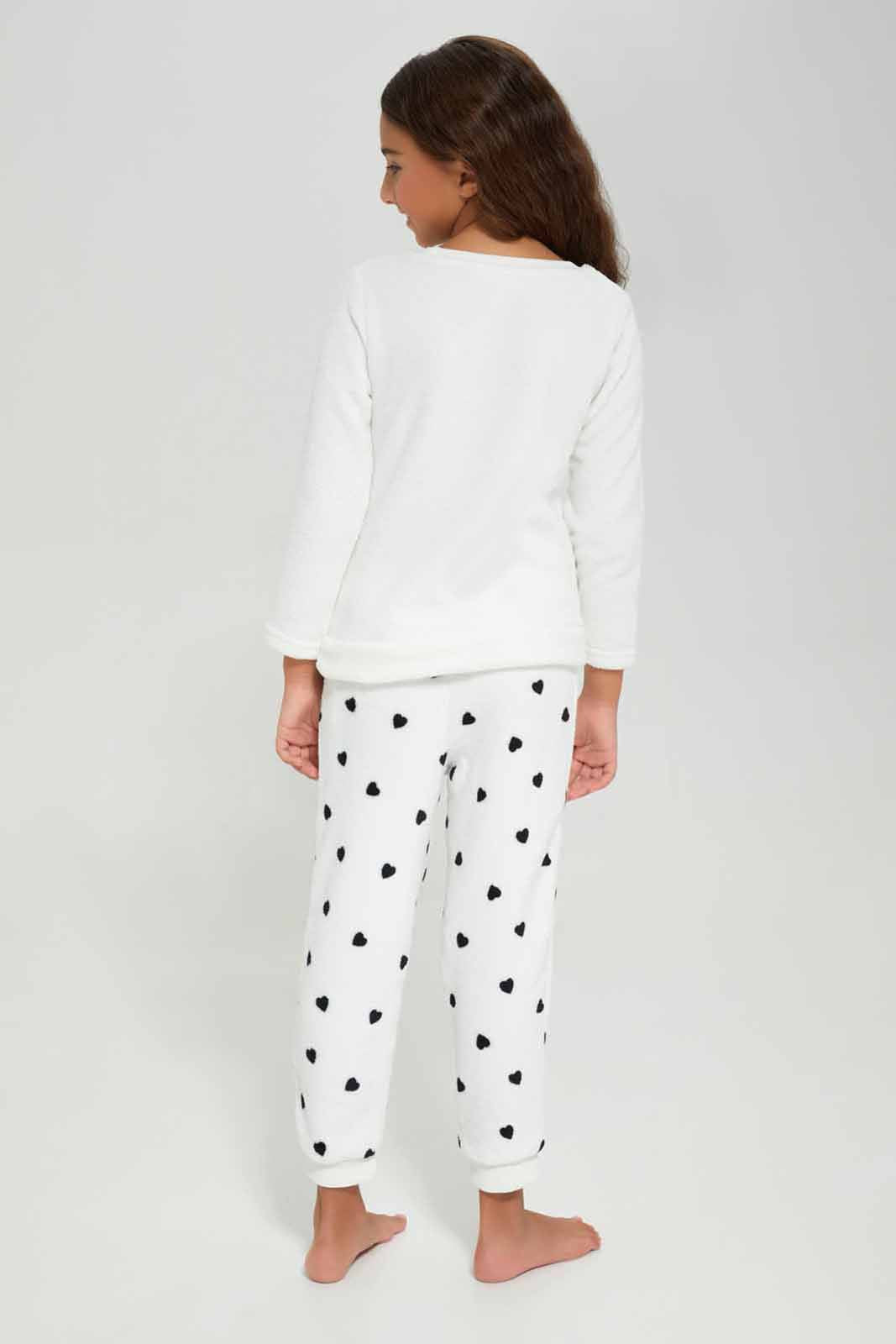Redtag-CORAL-FLEECE-PJ---WHITE-SPOT-Category:Pyjama-Sets,-Colour:Cream,-Deals:New-In,-Filter:Girls-(2-to-8-Yrs),-GIR-Pyjama-Sets,-New-In-GIR-APL,-Non-Sale,-Section:Girls-(0-to-14Yrs),-W22B-Girls-2 to 8 Years